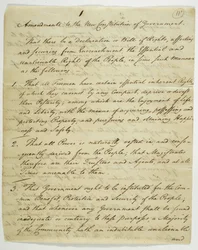 Die Bill of Rights, Kopie unterzeichnet in Federal Hall, 1789